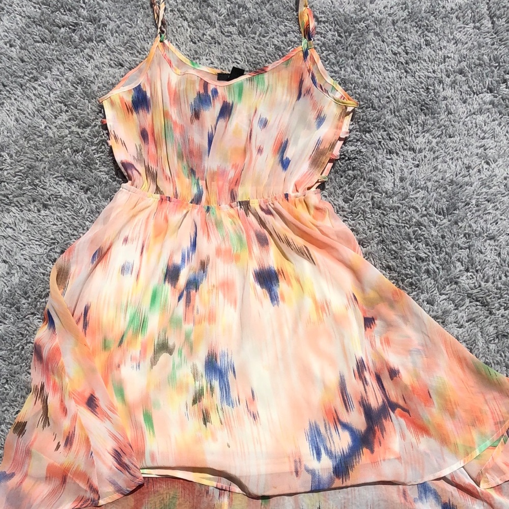 Forever 21 multi color high and low dress
